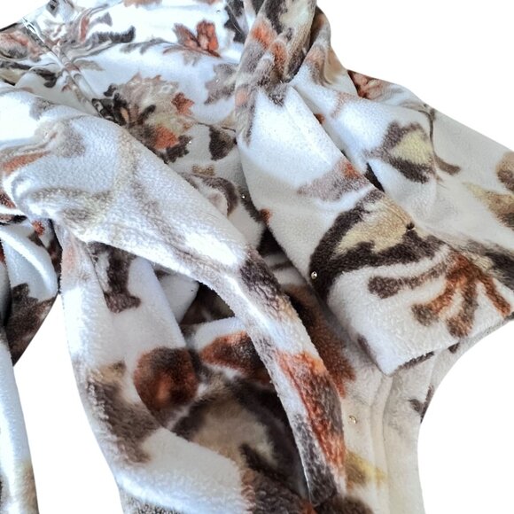 Alfred Dunner Floral Full Zip Fleece Jacket Rhinestone Sparkles PXL Leaves Fall - Picture 6 of 12